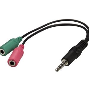 Kuulokesovitin 1x 3,5mm uros - 2x 3,5mm naaras, Deltaco AD-8