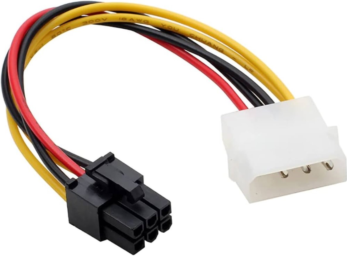 Adapterikaapeli Molex 5.25" uros - 6-pin PCI-Express uros