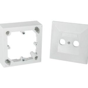 Teleste pinta-asennuspakkaus sis. kotelon ja peitelevyn 85 x 85, valkoinen