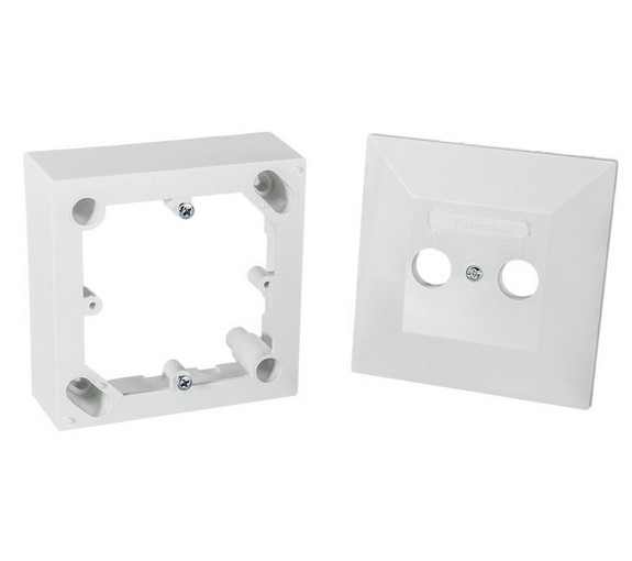 Teleste pinta-asennuspakkaus sis. kotelon ja peitelevyn 85 x 85, valkoinen