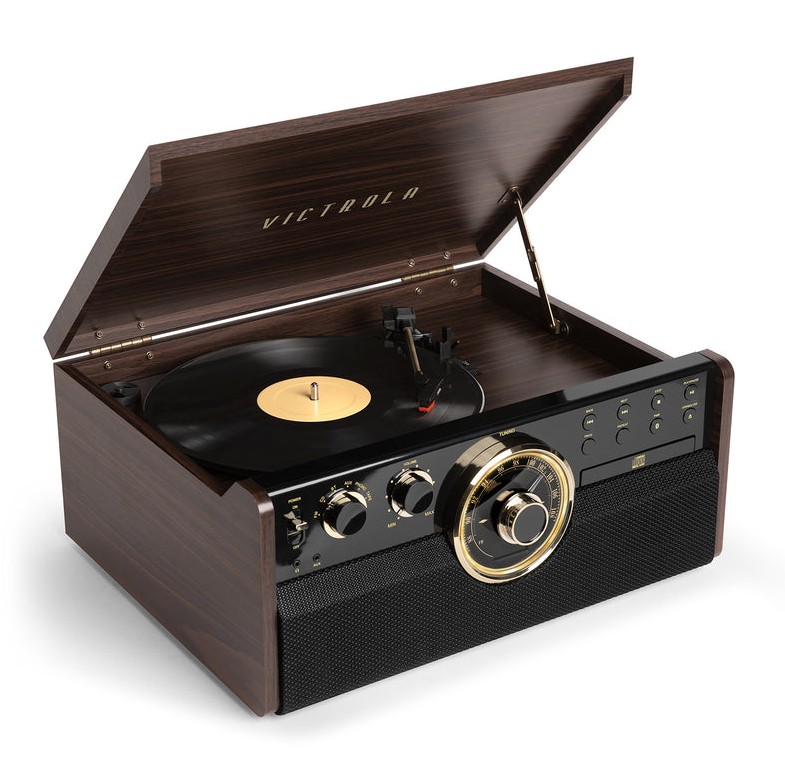 Victrola Empire 6-in-1 CD / FM / levysoitin / kasetti / Bluetooth / AUX -musiikkikeskus kaiuttimilla